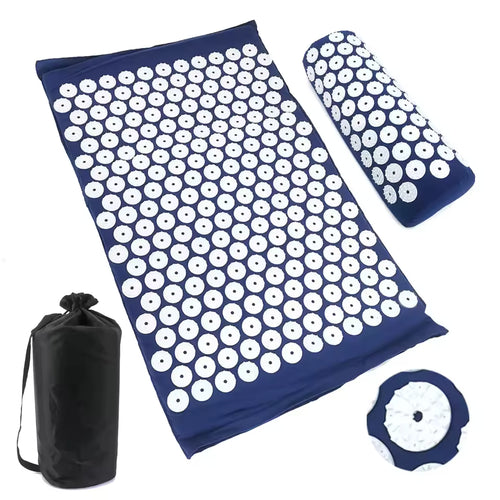 Acupressure mat and pillow set