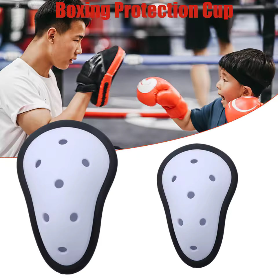 Groin guard in use during training